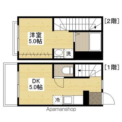 プランドール草津東[1DK/25.5m2]の間取図