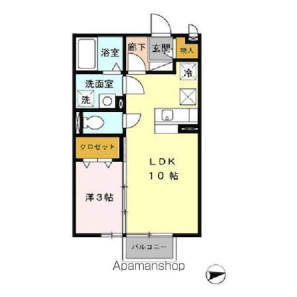 ルミエール東光台　Ａ[1LDK/33.39m2]の間取図