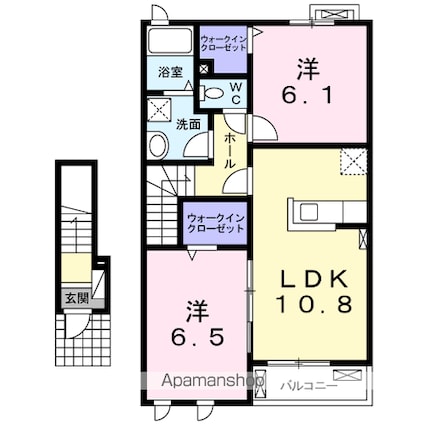 アリエッタ柏[2LDK/57.95m2]の間取図