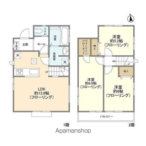 【武蔵村山市大南の戸建ての間取り】