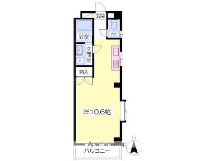 ウエスタンリバーズ[1R/26.35m2]の間取図