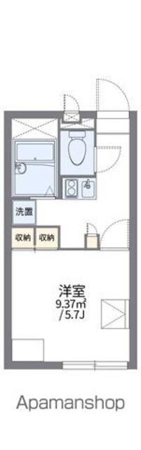 レオパレスアキユマーサ[1K/20.28m2]の間取図
