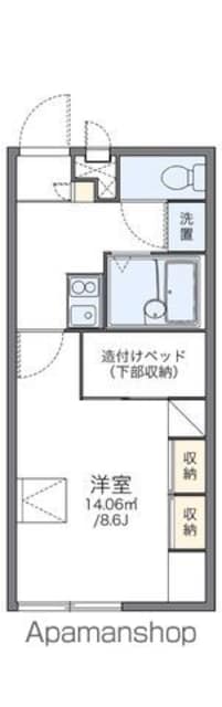 レオパレスフローラル[1K/23.18m2]の間取図