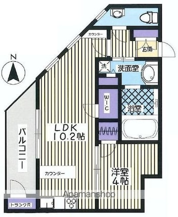 東京都豊島区北大塚１丁目[1LDK/37.31m2]の間取図