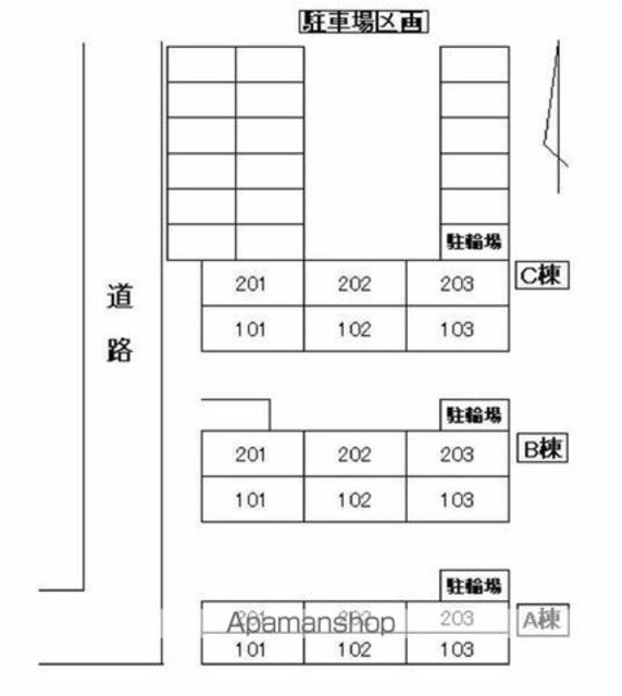 グリーンパーク屋島[2DK/39.75m2]の配置図