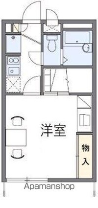 レオパレスＣｏｚｙ　ｃｏｕｒｔ[1K/23.18m2]の間取図