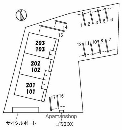 ファミールＮ[2LDK/72.24m2]の配置図