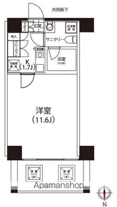 クイズ恵比寿[1K/30.6m2]の間取図