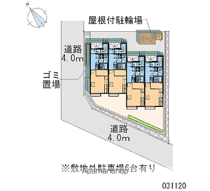 レオパレスＹカネミツ　三番館[1K/23.61m2]の配置図