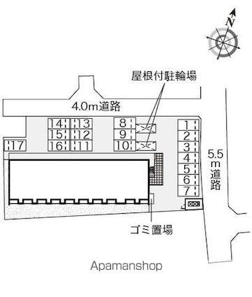 香川県丸亀市山北町[1K/29.71m2]の配置図