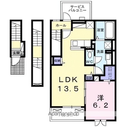 シャルマンフルールⅠ[1LDK/55.26m2]の間取図