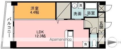 ロイヤル・ステージ樽味[1LDK/43.44m2]の間取図