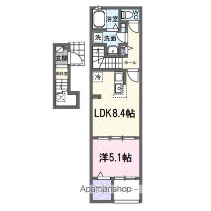 広島県三原市宮浦５丁目[1DK/38.81m2]の間取図