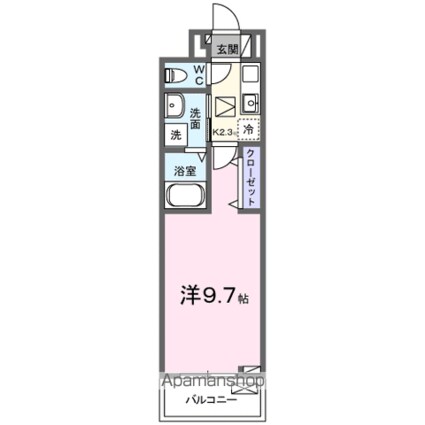 ヒカルサ　甲府住吉ノース[1K/28.87m2]の間取図