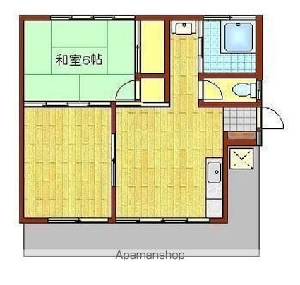 島津アパート[2DK/39.33m2]の間取図