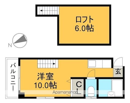 パインヴィレッジ[1R/17.83m2]の間取図