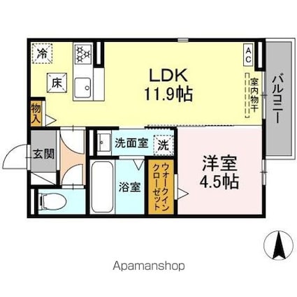 ソラーナ・クレスト[1LDK/40.3m2]の間取図