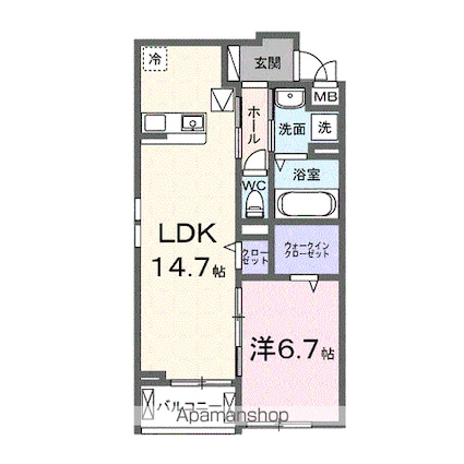カーサ・ソレイユ　Ａ[1LDK/50.58m2]の間取図