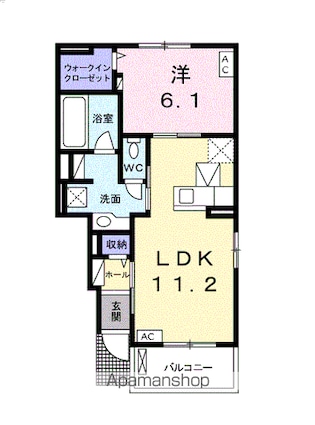 岐阜県羽島郡岐南町伏屋９丁目[1LDK/44.18m2]の間取図