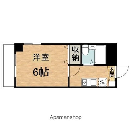 キャピタルビル[1K/17.82m2]の間取図