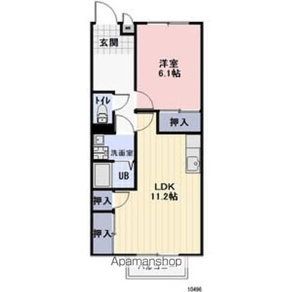 シェロウェンＴＡ１[1LDK/45.64m2]の間取図