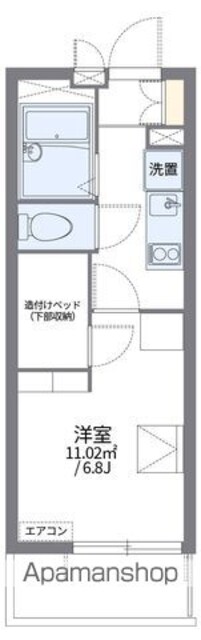 レオパレスエスペランサ野上[1K/19.87m2]の間取図