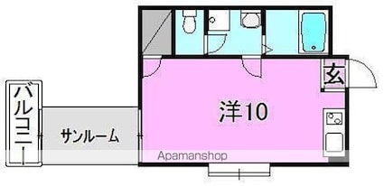 カサグランデ市坪[1R/23.22m2]の間取図