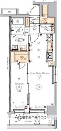 ＶＥＲＸＥＥＤ　ＡＳＡＫＵＳＡ[1LDK/40.57m2]の間取図