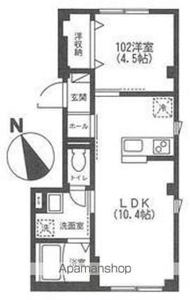 ラシーネ南阿佐ヶ谷[1LDK/36.47m2]の間取図