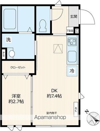 ビューノ上池袋[1DK/27.01m2]の間取図