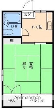 コーポ福寿[1K/19.07m2]の間取図