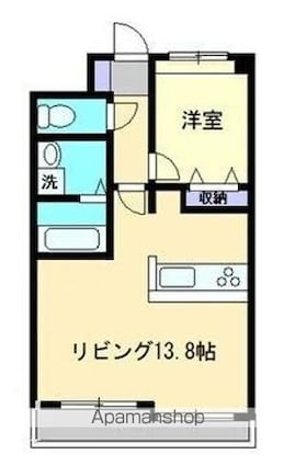 ウイングコート高松[1LDK/34.26m2]の間取図