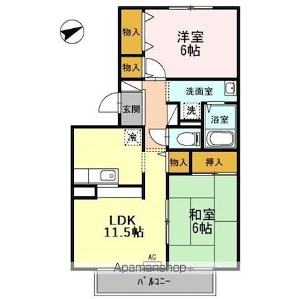 フレマリール林[2LDK/55.95m2]の間取図