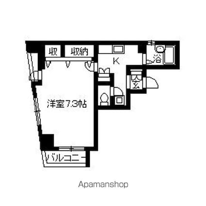 ステージファースト用賀アジールコート[1K/24.97m2]の間取図