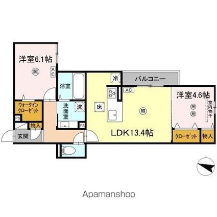 パークコート東雲[2LDK/60.07m2]の間取図
