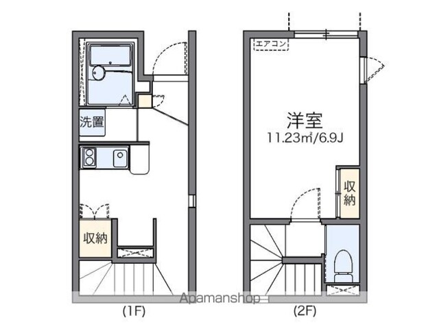 レオネクストスクルト[1K/32.67m2]の間取図