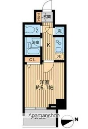 ＨＦ早稲田レジデンスⅡ[1K/21.15m2]の間取図