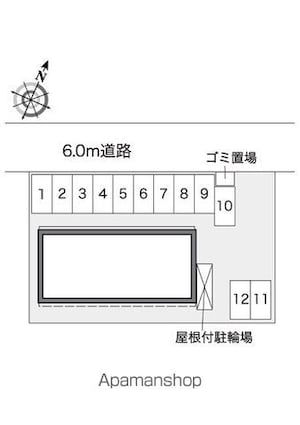 レオパレスグランシャリオ井原[1K/23.61m2]の配置図