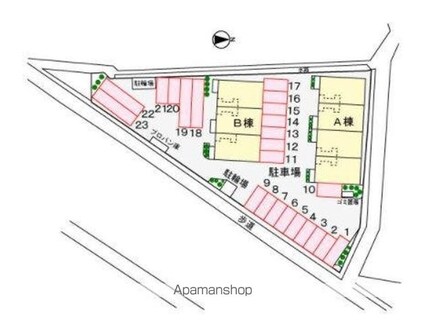 サンライズｋ３　Ａ[2LDK/56.48m2]の配置図