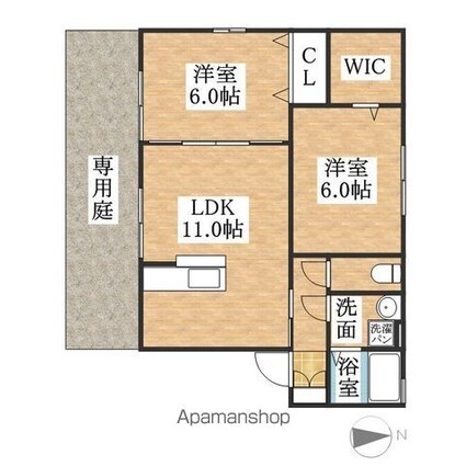 アネックス　北棟[2LDK/53.84m2]の間取図
