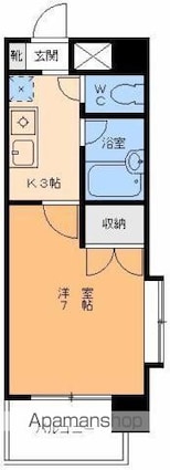 フェニックス南江戸[1K/23.87m2]の間取図