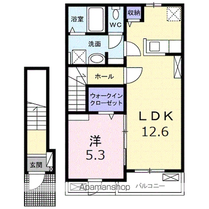 メゾン・アリエッタ[1LDK/46.54m2]の間取図