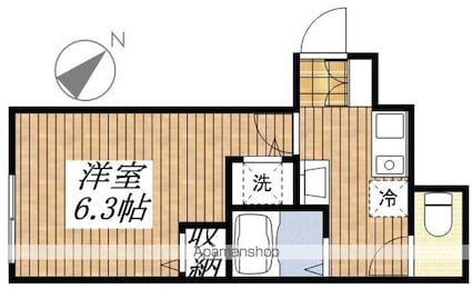 グランビル立川[1K/21.19m2]の間取図