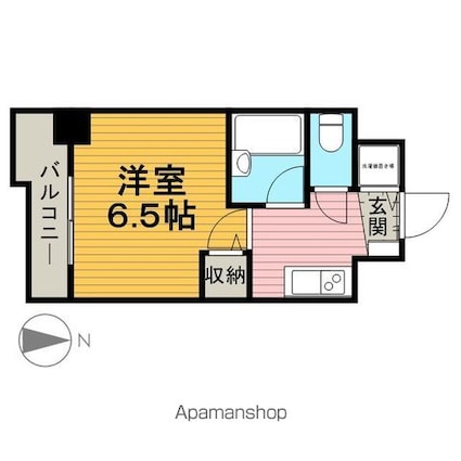 アムス門前仲町　富岡[1K/21.24m2]の間取図
