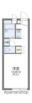 レオパレスきらら[1K/19.87m2]の間取図