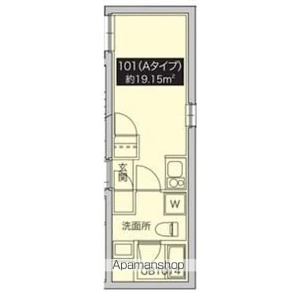 プティレスト南常盤台[1R/19.15m2]の間取図