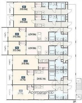 ＭＥＬＤＩＡ福生Ⅲ[1DK/32.97m2]の間取図