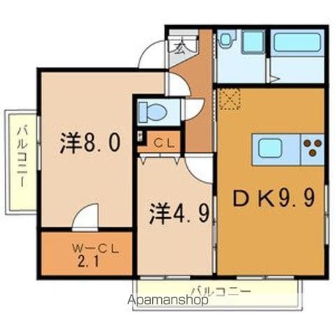 アバンミモザABの間取り写真