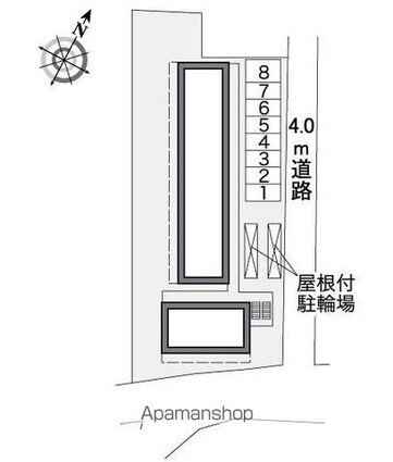 レオパレスアップルハイツ[1K/23.18m2]の配置図