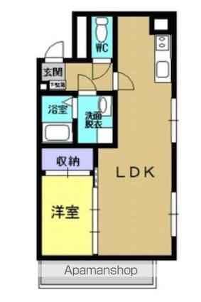 ディープタウンヒルズ[1LDK/37.48m2]の間取図
